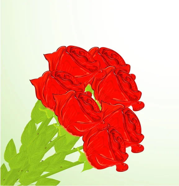 细玫瑰花束 — 图库矢量图片