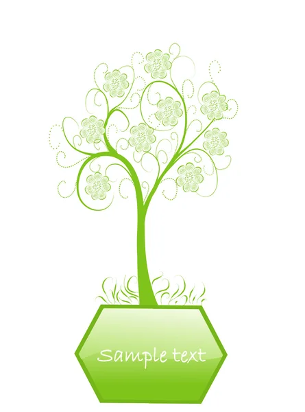 Vector ecología árbol verde — Vector de stock
