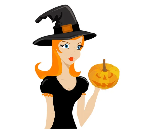 Little witch — Stock Vector