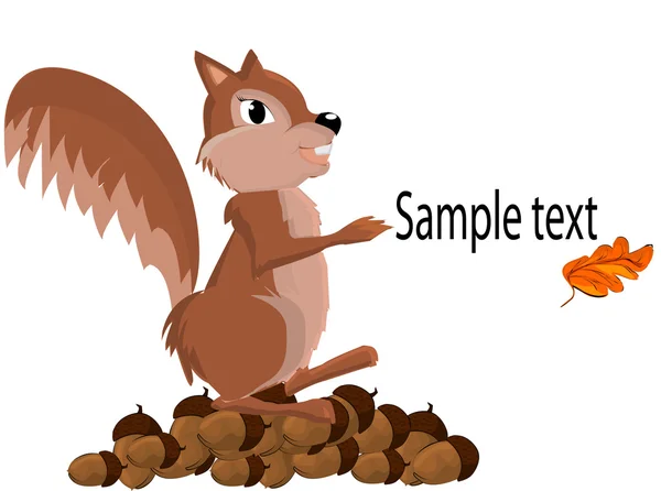Illustrazione vettoriale di uno scoiattolo — Vettoriale Stock