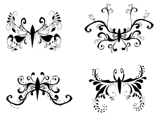 Vector illustration. Butterflies isolated on a white background — Stock Vector