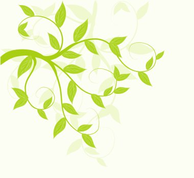 Abstract vector green leaves floral background. clipart