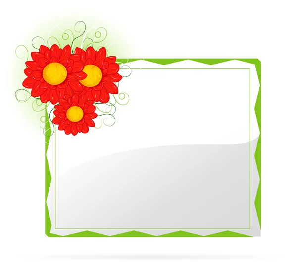 Bannière avec feuille verte et fleurs magnifiques — Image vectorielle