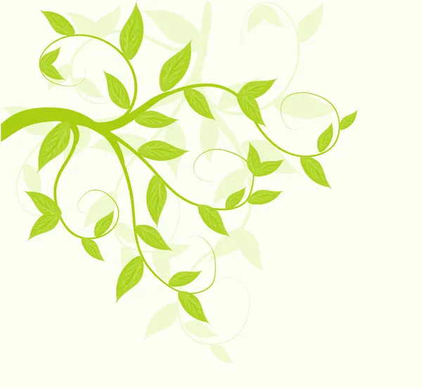 Abstract vector groene bladeren floral achtergrond. — Stockvector