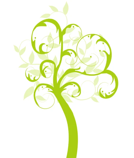 Ecologia vettoriale albero verde — Vettoriale Stock