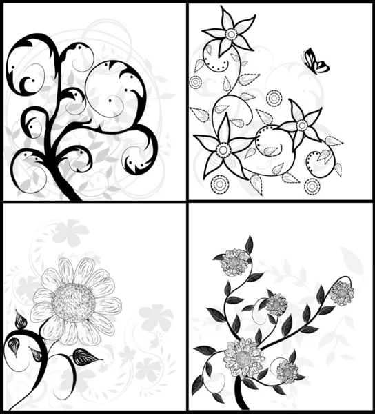Набор цветочных фонов — стоковый вектор