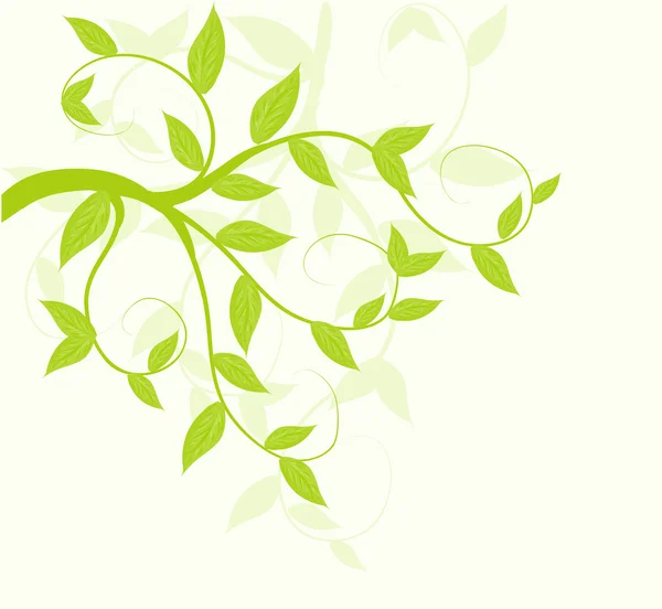 Abstrait vecteur vert feuilles fond floral . — Image vectorielle