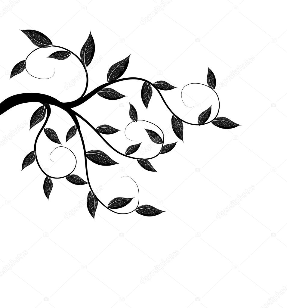 Vector of a tree branch silhouette