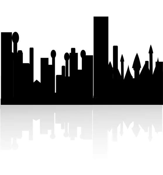 Silhouette vectorielle de la ville — Image vectorielle