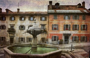 Village square Italy clipart