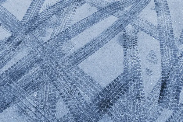 Spuren im Frost — Stockfoto