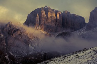 Morning scenery Dolomites clipart