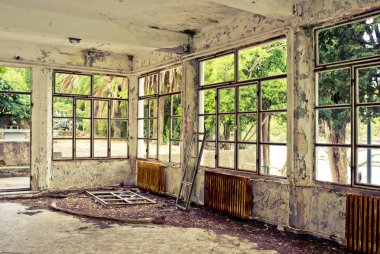 Interior abandoned home clipart