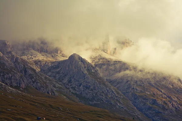 Moorning Dolomites retro — Stock Photo, Image