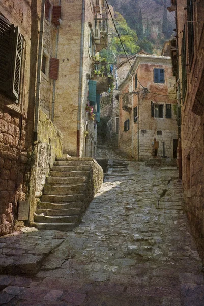 Picturesque alley Kotor — Stock Photo, Image