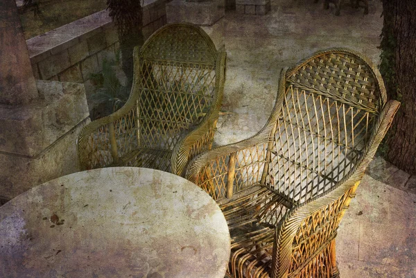 Ρετρό καλάθι καρέκλες — Φωτογραφία Αρχείου