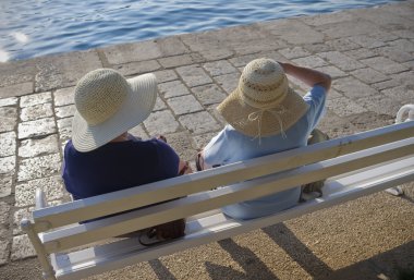 Two ladies with nice hats clipart