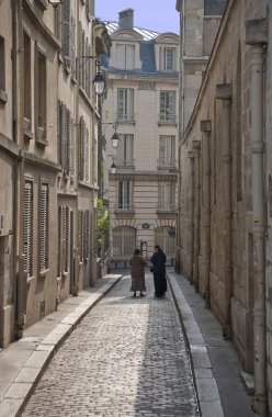 Tranquil alley Paris clipart
