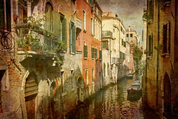 Bel canale tranquillo Venezia — Foto Stock