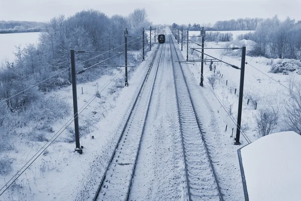 Tren de invierno Dinamarca —  Fotos de Stock