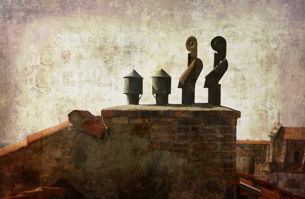 Chimney with pipes — Stock Photo, Image