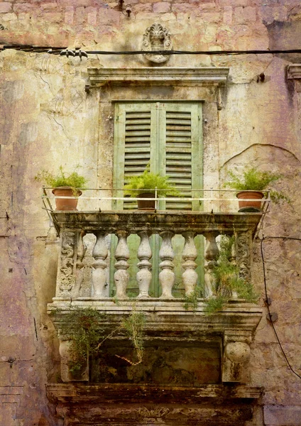 Tiny balcony Split - retro — Stock Photo, Image