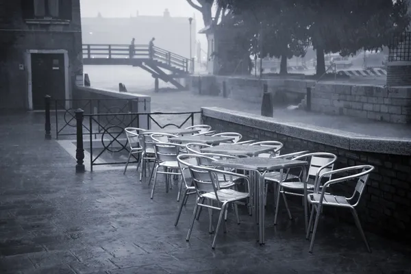 Venedig i kraftigt regn. — Stockfoto