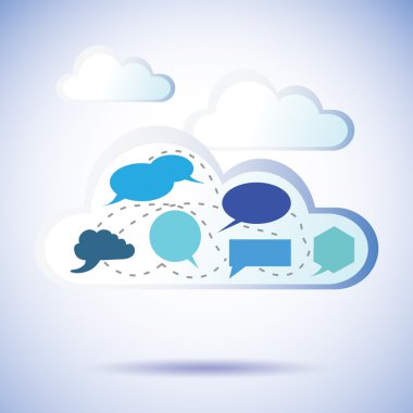 Abstract cloud computing clipart