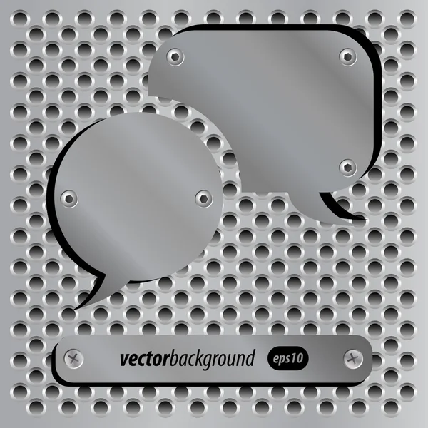 Icônes bulle discours métallique — Image vectorielle