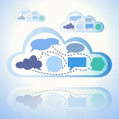 Abstract cloud computing clipart