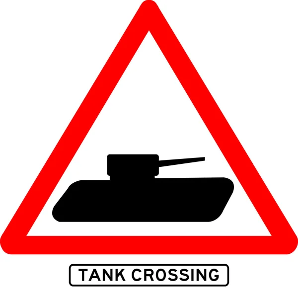 Panzerkreuzungsschild isoliert — Stockvektor