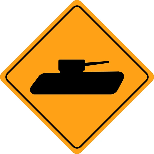 Panzerkreuzungsschild isoliert — Stockvektor