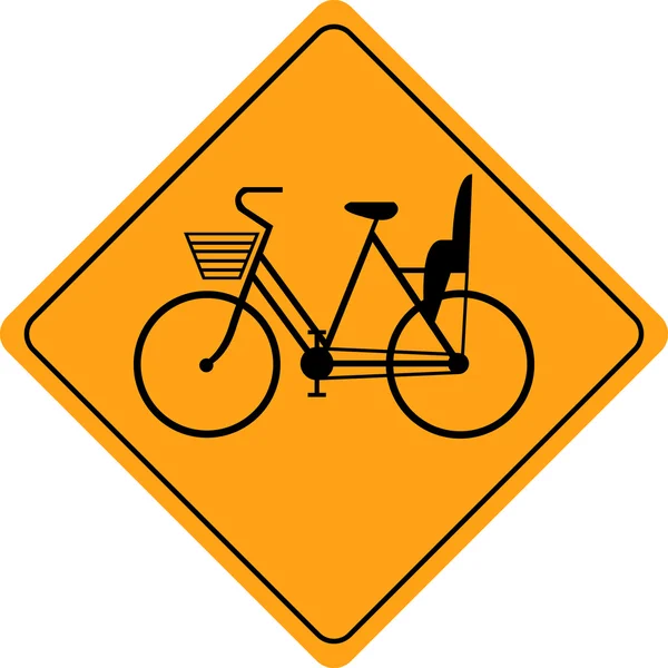 女性自転車道路標識 — ストックベクタ