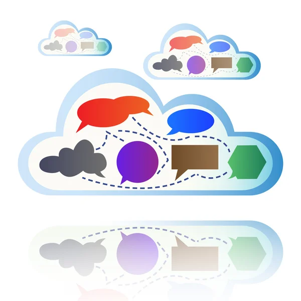 Computación en nube colorida abstracta — Vector de stock