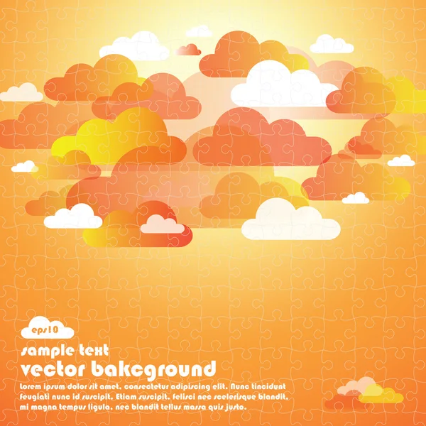 Abstract Cloud Background puzzle jigsaw — Stock Vector