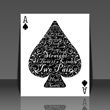 Poker card spade ace - the perfect card - flyer design clipart