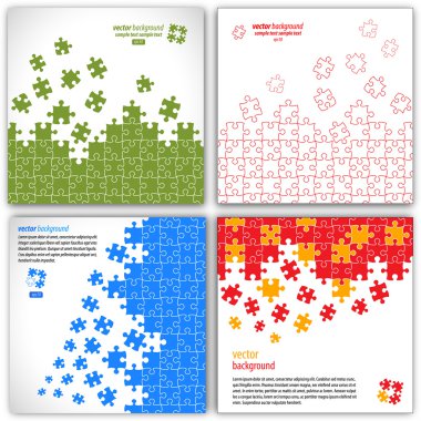 Puzzle pieces vector design set clipart