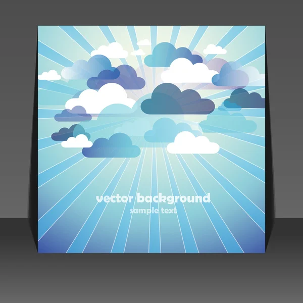 Abstract cloud background vector flyer design — Stock Vector