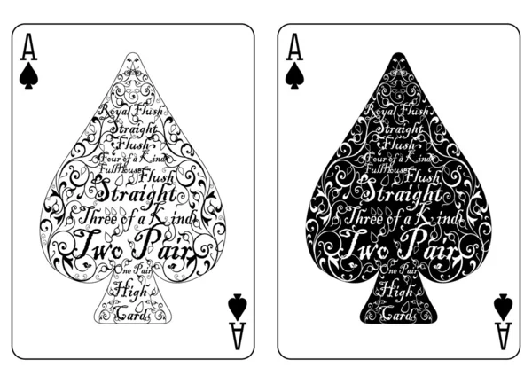 Poker card spades ace — Stock Vector