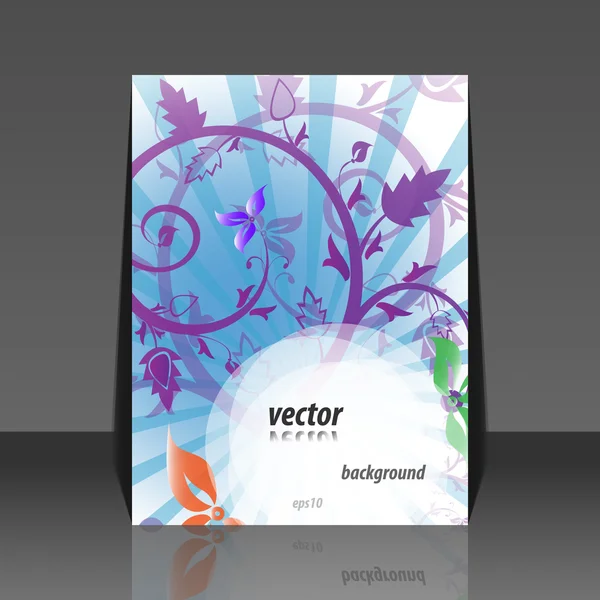 Magnifique vecteur floral de fleurs - design flyer — Image vectorielle