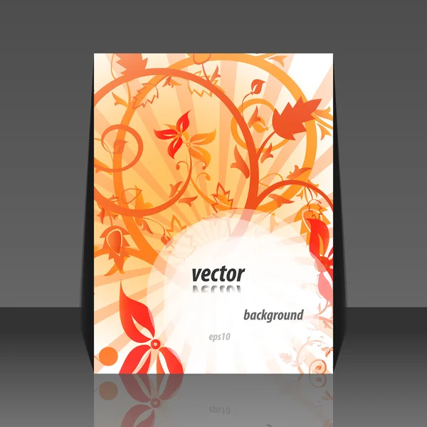 Hermoso vector floral de flores - diseño de volante — Archivo Imágenes Vectoriales