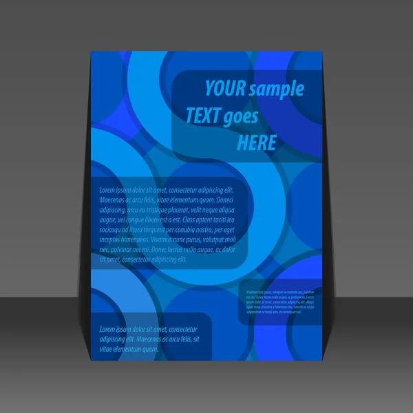 Diseño de folleto de fondo de círculo azul abstracto — Vector de stock