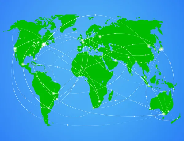Mappa del mondo di viaggio illustrazione vettoriale — Vettoriale Stock