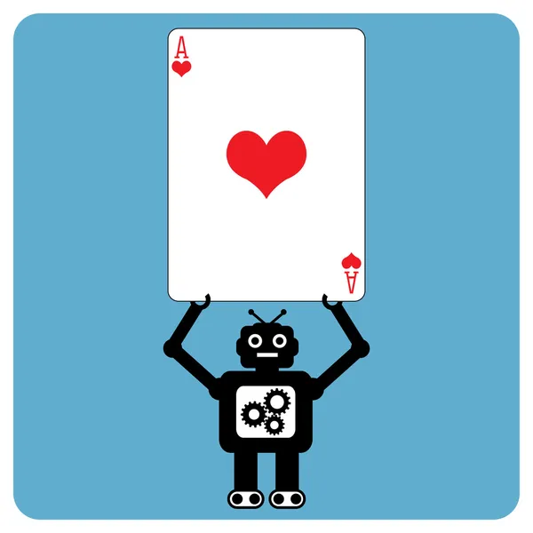 现代机器人与心脏的 ace — 图库矢量图片#