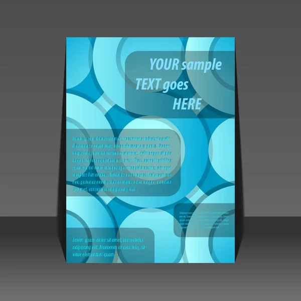 Diseño de folleto de fondo de círculo azul abstracto — Vector de stock