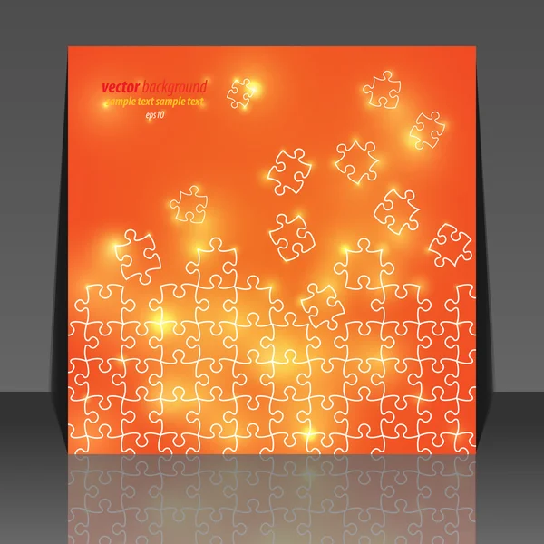 Abstrakte Puzzle Hintergrund Flyer Design — Stockvektor