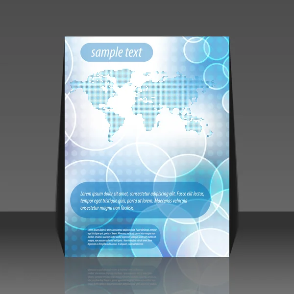 Diseño abstracto del folleto del vector del mapa del mundo de la burbuja — Vector de stock