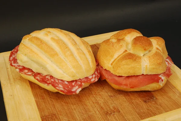 stock image Sandwiches (ham and salami) 003