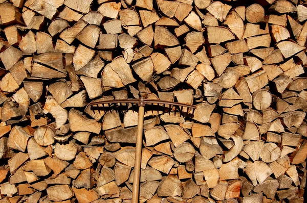 Стек дров на зиму — стокове фото