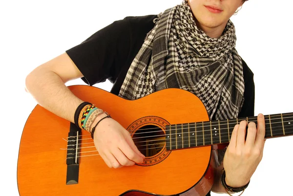 El músico y su guitarra — Foto de Stock